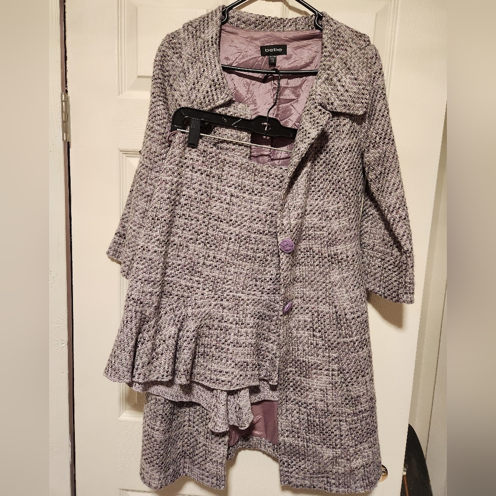Vintage bebe knit blazer skirt set